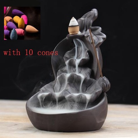 ceramic waterfall backflow incense burner