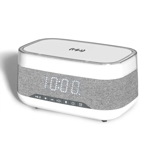 intelligent multifunctional alarm clock bluetooth speaker wireless charger