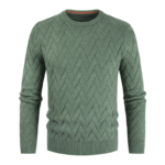 men’s coarse wool round neck sweater