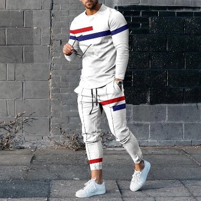 men’s long sleeve trousers set