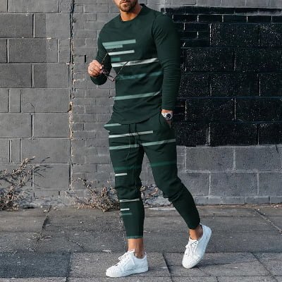 men’s long sleeve trousers set