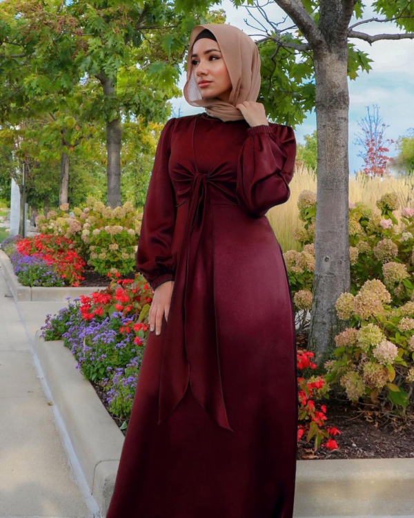 muslim women long satin abaya