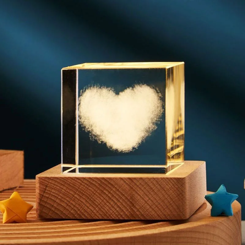 3d transparent crystal cube
