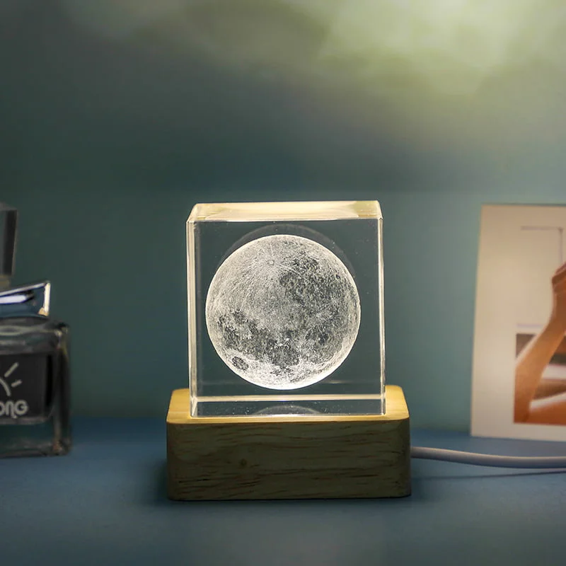 3d transparent crystal cube