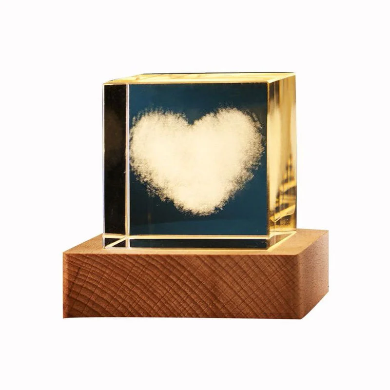 3d transparent crystal cube