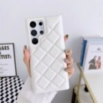 diamond plaid leather phone case