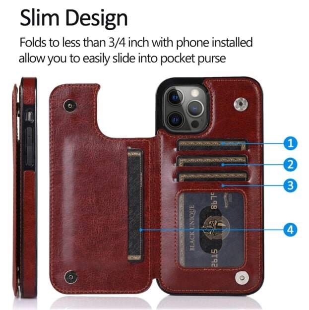 double buckle leather case