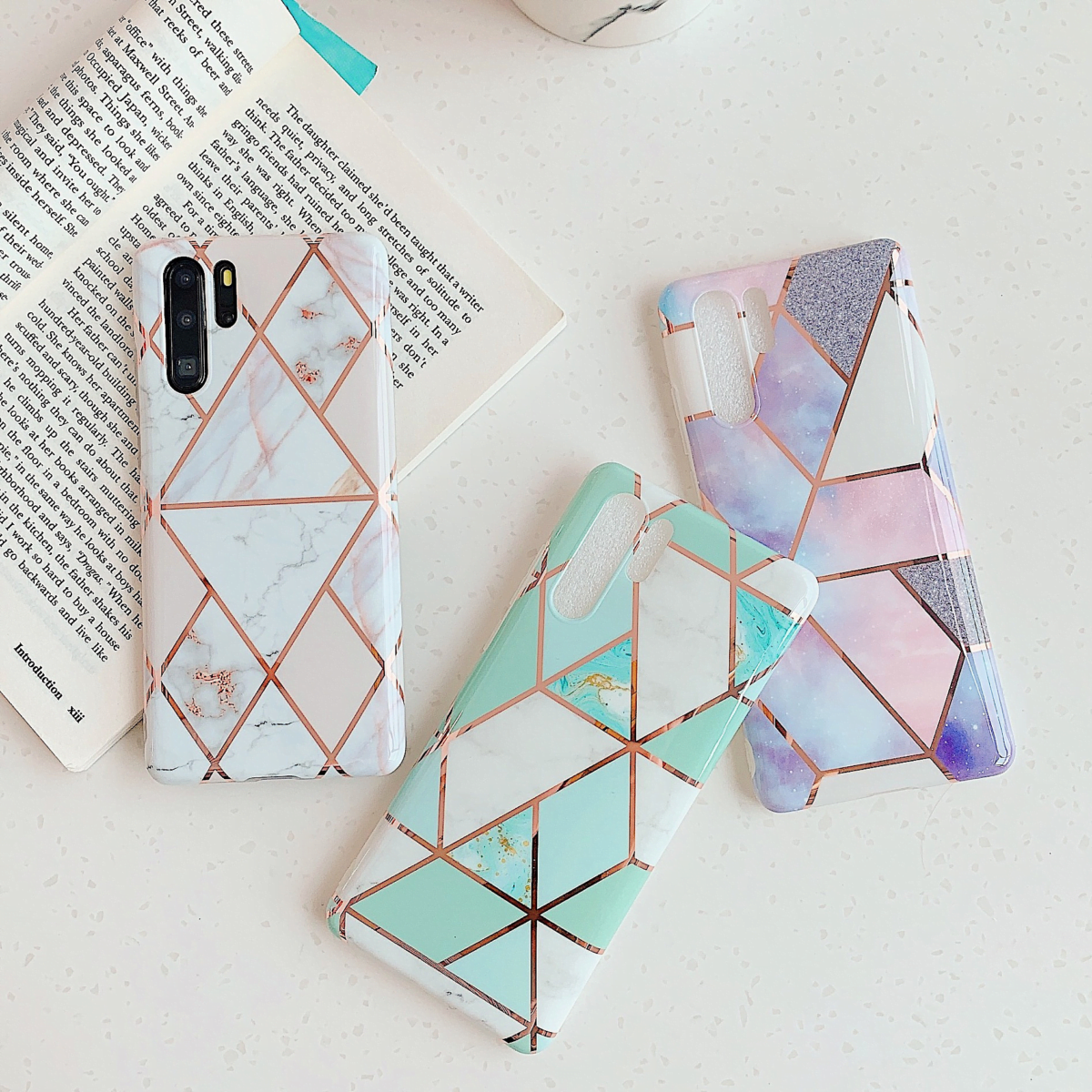 electroplated marble phone case