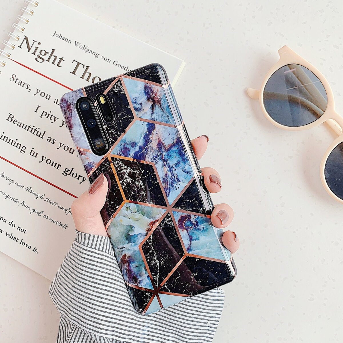 electroplated marble phone case