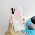 gradient frosted coral marble phone case