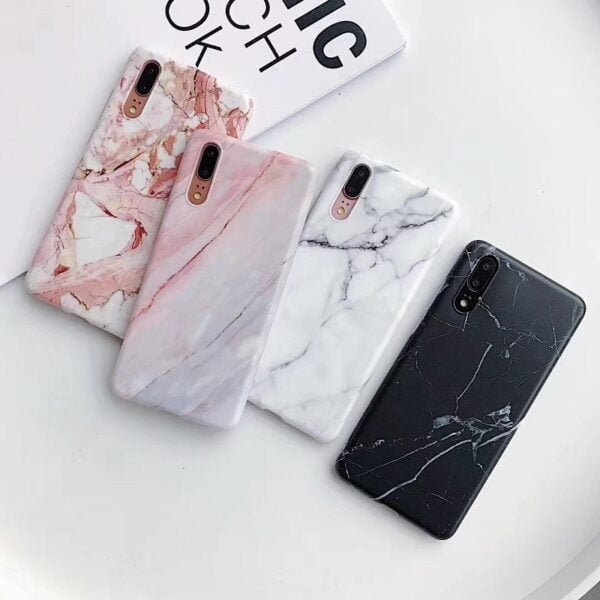 gradient frosted coral marble phone case