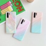 gradient frosted coral marble phone case