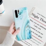 gradient frosted coral marble phone case