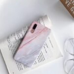 gradient frosted coral marble phone case