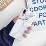 gradient frosted coral marble phone case