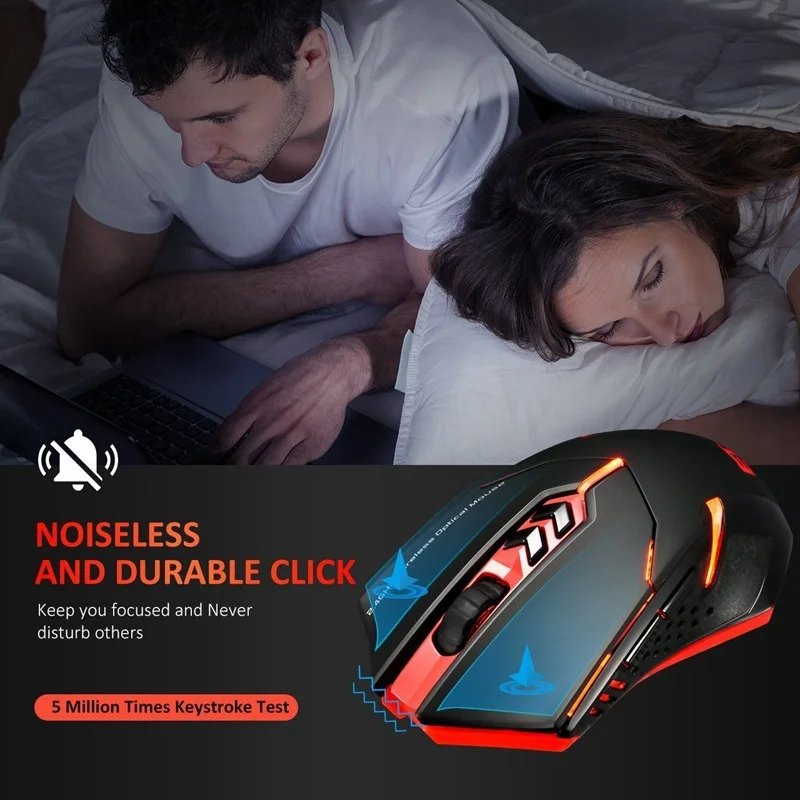 power saving silent luminous wireless mouse