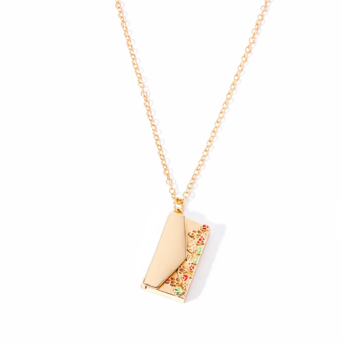 small box pendant necklace