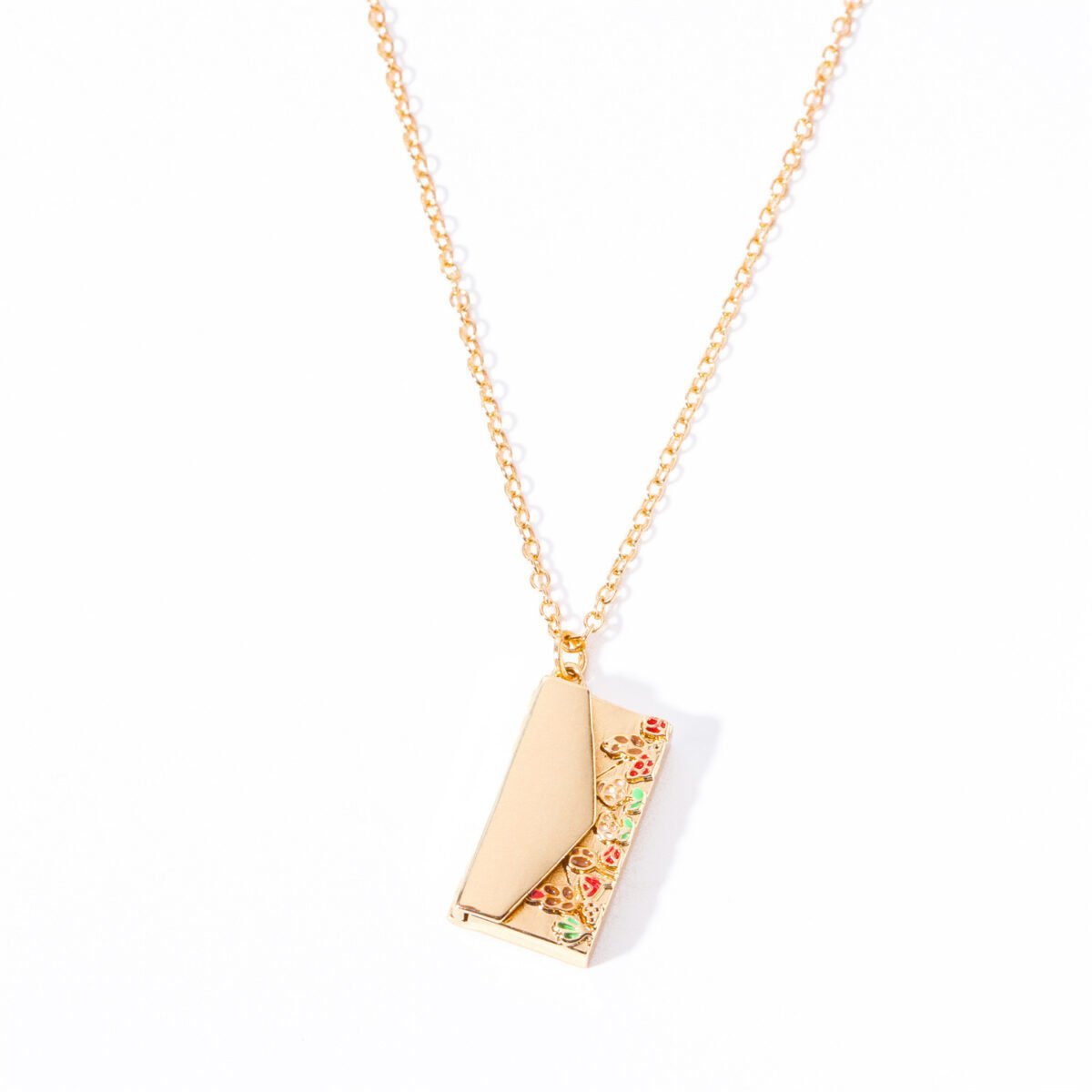 small box pendant necklace