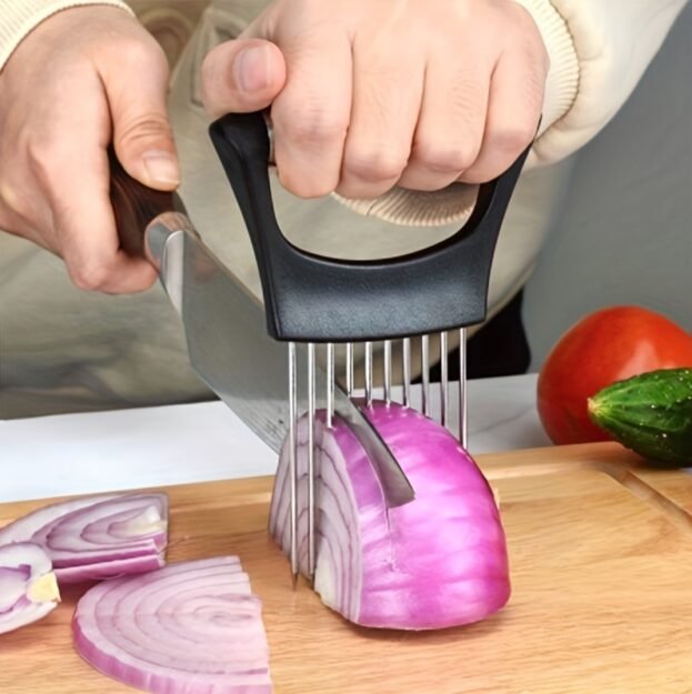 stainless steel onion slicer holder