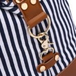 striped messenger travel bag