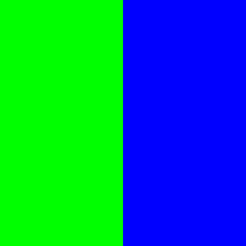 green and blue