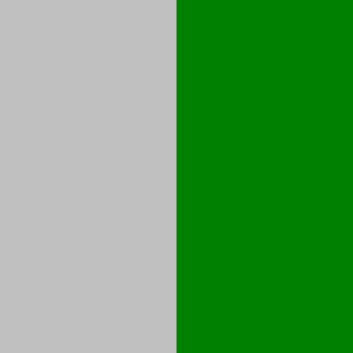 silver and green