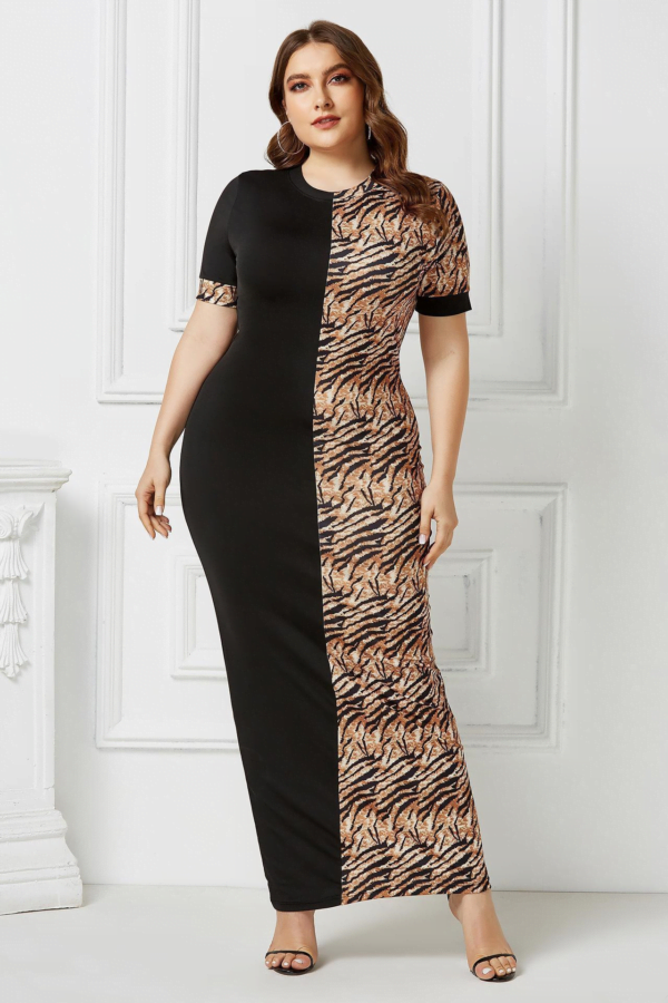 women’s animal print slim dress 3