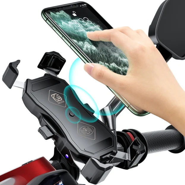 motorcycle 15w wireless charger mount